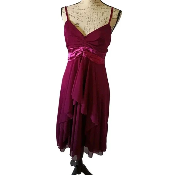 Y2K Fairy Whimsygoth Babydoll Lined DRESS SIZE 8 Fairy Hi Low Hem Grunge Vamp - Picture 2 of 8